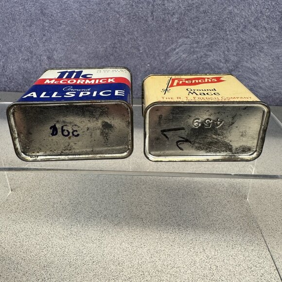 Vintage Spice Tin Set • McCormick Allspice & French’s Mace • 1950s Kitchen Decor - Picture 5 of 6